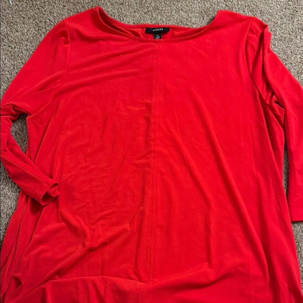 Alfani Vibrant Red 3/4 Sleeve Top